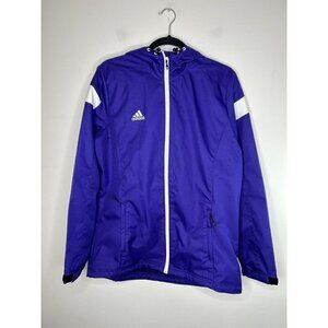 Adidas Jacket Womens Hooded Purple Long Sleeve Pockets Full Zip Climaproof Large